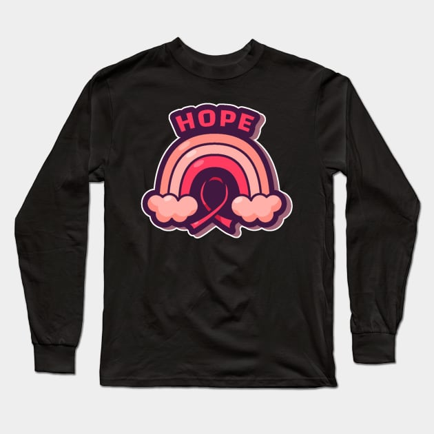 Hope- Breast cancer awareness Long Sleeve T-Shirt by Misfit04